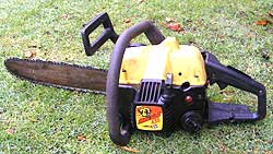 a chainsaw  used for cutting trees